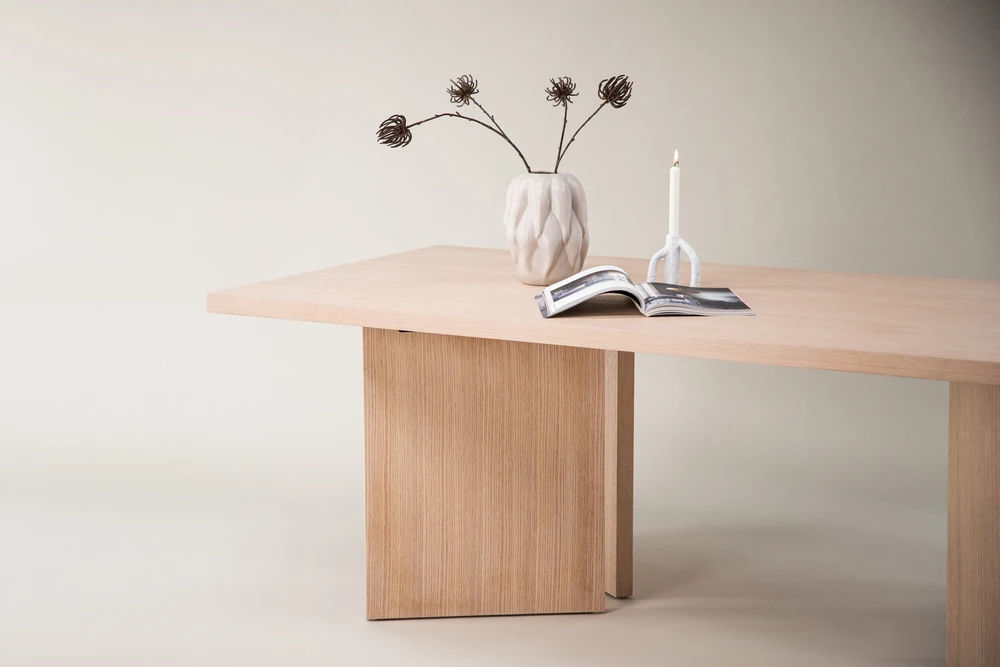 Venture Design Valgomasis stalas, Bassholmen, 100x240 cm, balta kalkė
