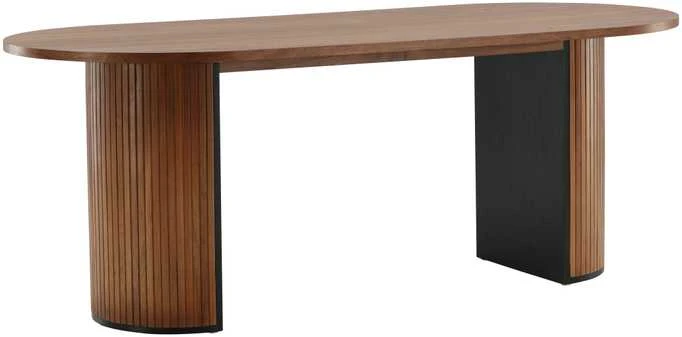 Venture Design Valgomasis stalas, Bianca ovalus, 75x200x90 cm, Riešutas