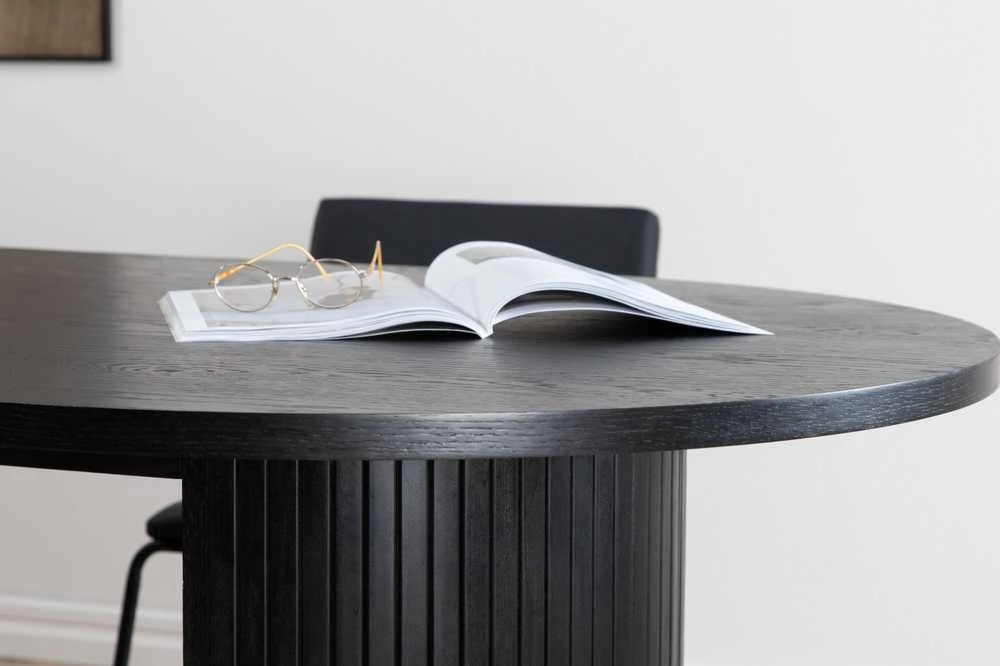 Venture Design Valgomasis stalas, Bianca ovalus, 75x200x90 cm, juodas