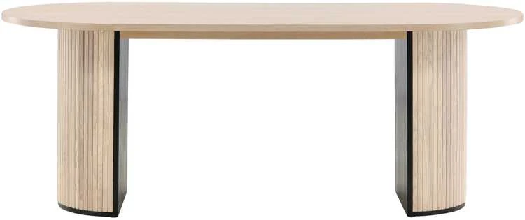 Venture Design Valgomasis stalas, Bianca ovalus, 75x200x90 cm, Balta