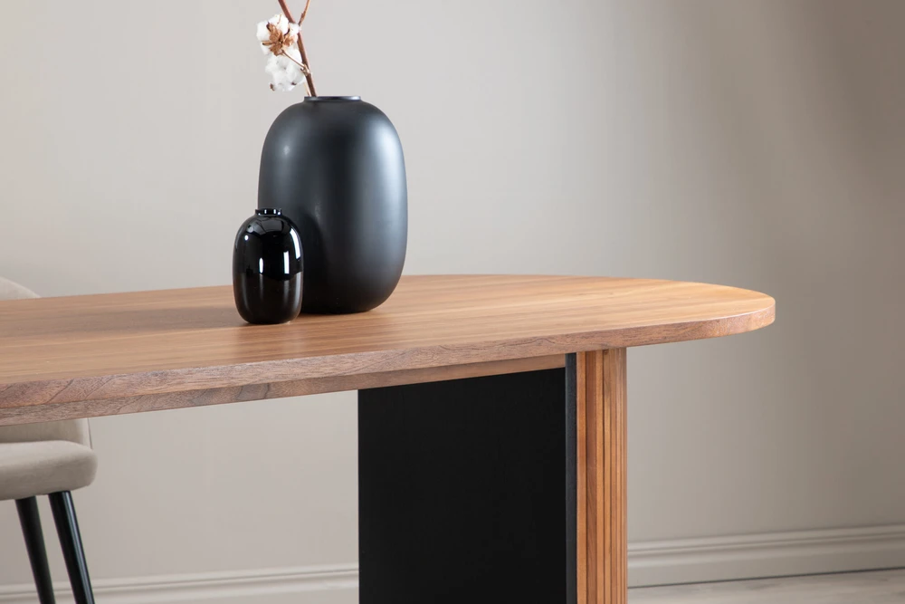 Venture Design Valgomasis stalas, Bianca ovalus, 75x200x90 cm, Riešutas