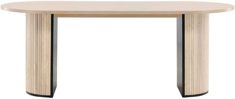 Venture Design Valgomasis stalas, Bianca ovalus, 75x200x90 cm, Balta