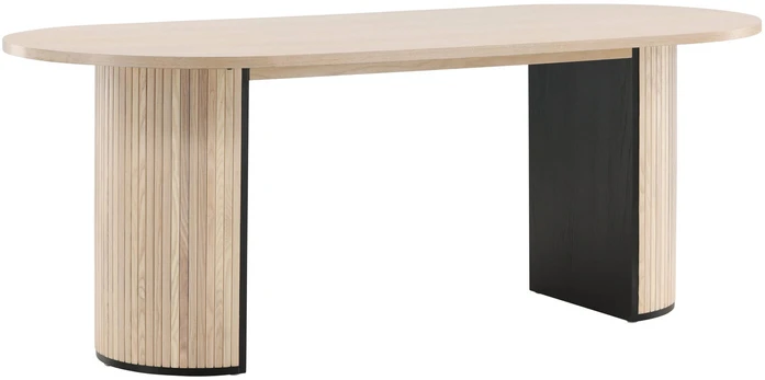 Venture Design Valgomasis stalas, Bianca ovalus, 75x200x90 cm, Balta