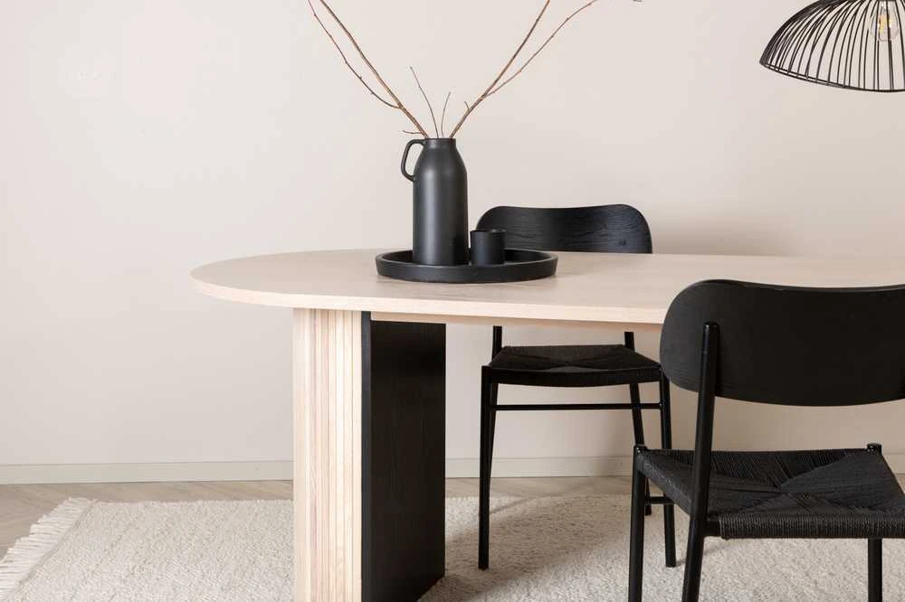 Venture Design Valgomasis stalas, Bianca ovalus, 75x200x90 cm, Balta