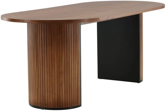Venture Design Valgomasis stalas, Bianca ovalus, 75x200x90 cm, Riešutas