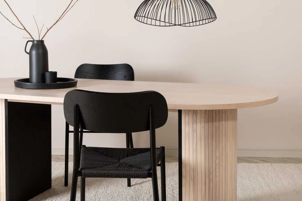 Venture Design Valgomasis stalas, Bianca ovalus, 75x200x90 cm, Balta