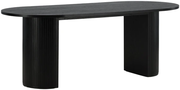 Venture Design Valgomasis stalas, Bianca ovalus, 75x200x90 cm, juodas