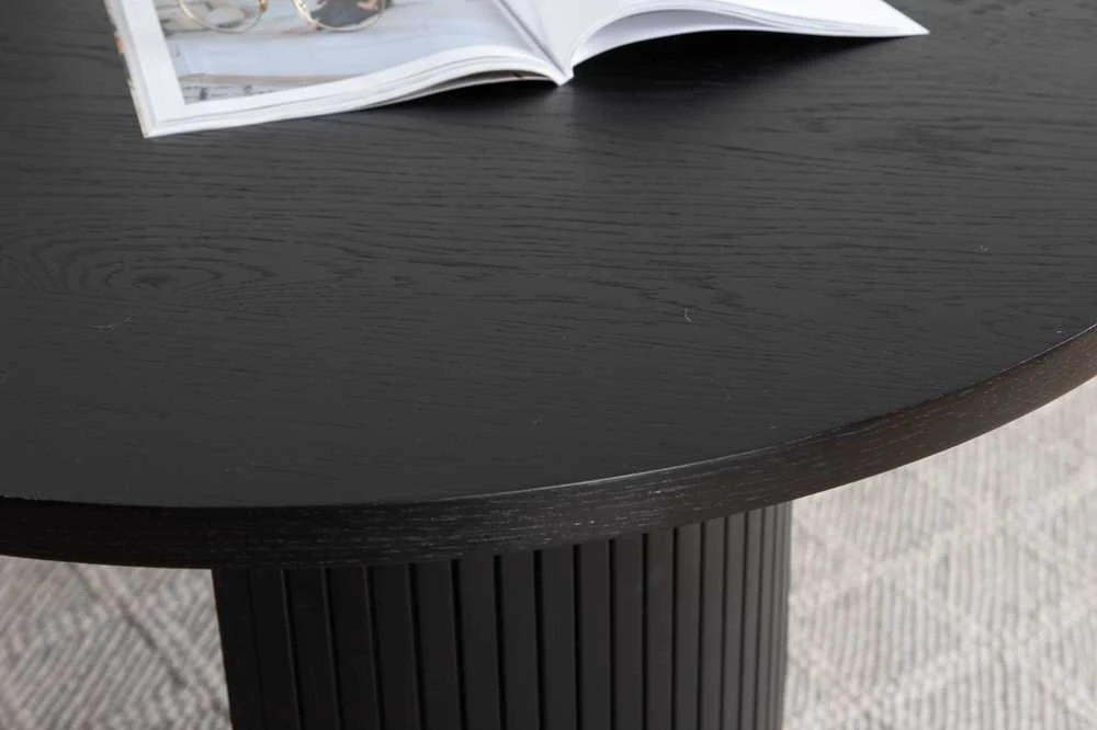 Venture Design Valgomasis stalas, Bianca ovalus, 75x200x90 cm, juodas