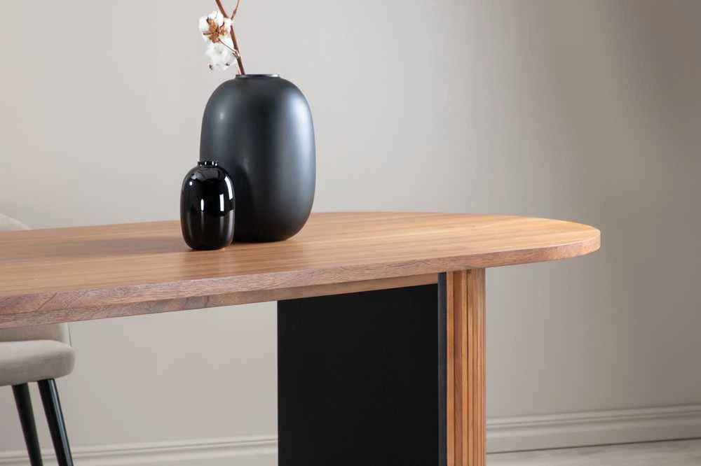 Venture Design Valgomasis stalas, Bianca ovalus, 75x200x90 cm, Riešutas