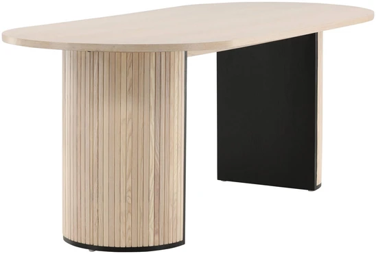 Venture Design Valgomasis stalas, Bianca ovalus, 75x200x90 cm, Balta