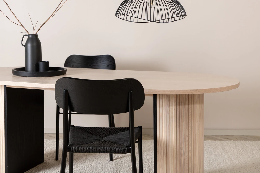 Venture Design Valgomasis stalas, Bianca ovalus, 75x200x90 cm, Balta