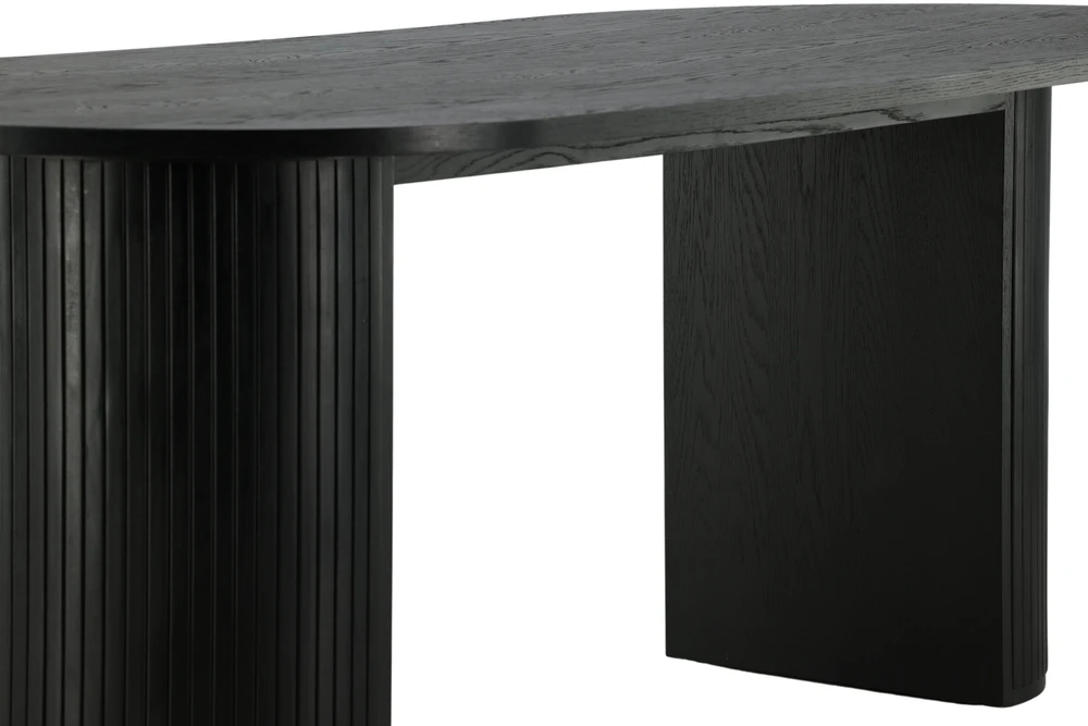 Venture Design Valgomasis stalas, Bianca ovalus, 75x200x90 cm, juodas