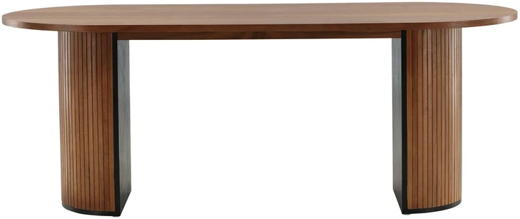 Venture Design Valgomasis stalas, Bianca ovalus, 75x200x90 cm, Riešutas