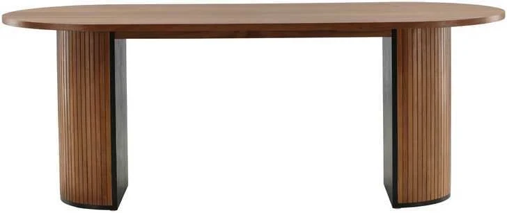 Venture Design Valgomasis stalas, Bianca ovalus, 75x200x90 cm, Riešutas