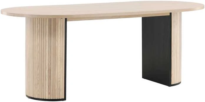 Venture Design Valgomasis stalas, Bianca ovalus, 75x200x90 cm, Balta