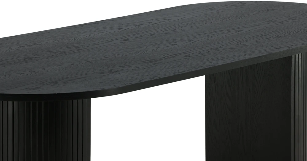 Venture Design Valgomasis stalas, Bianca ovalus, 75x200x90 cm, juodas