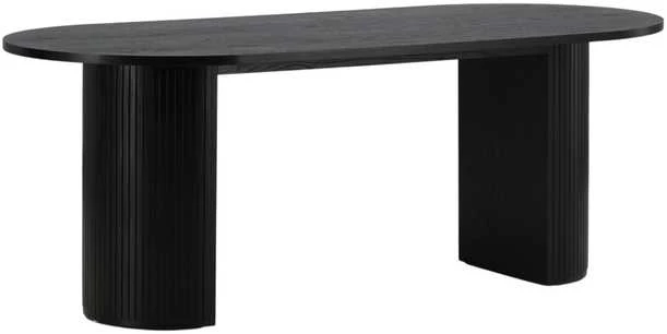 Venture Design Valgomasis stalas, Bianca ovalus, 75x200x90 cm, juodas