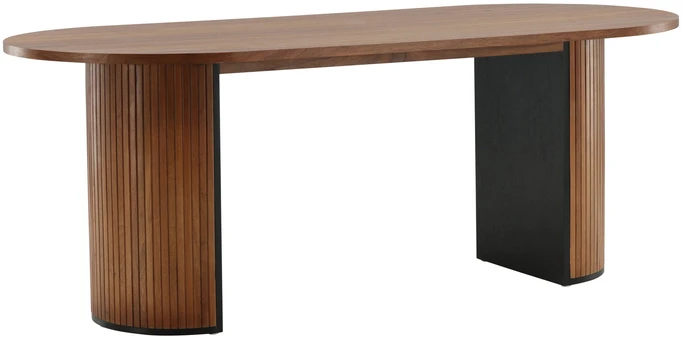 Venture Design Valgomasis stalas, Bianca ovalus, 75x200x90 cm, Riešutas