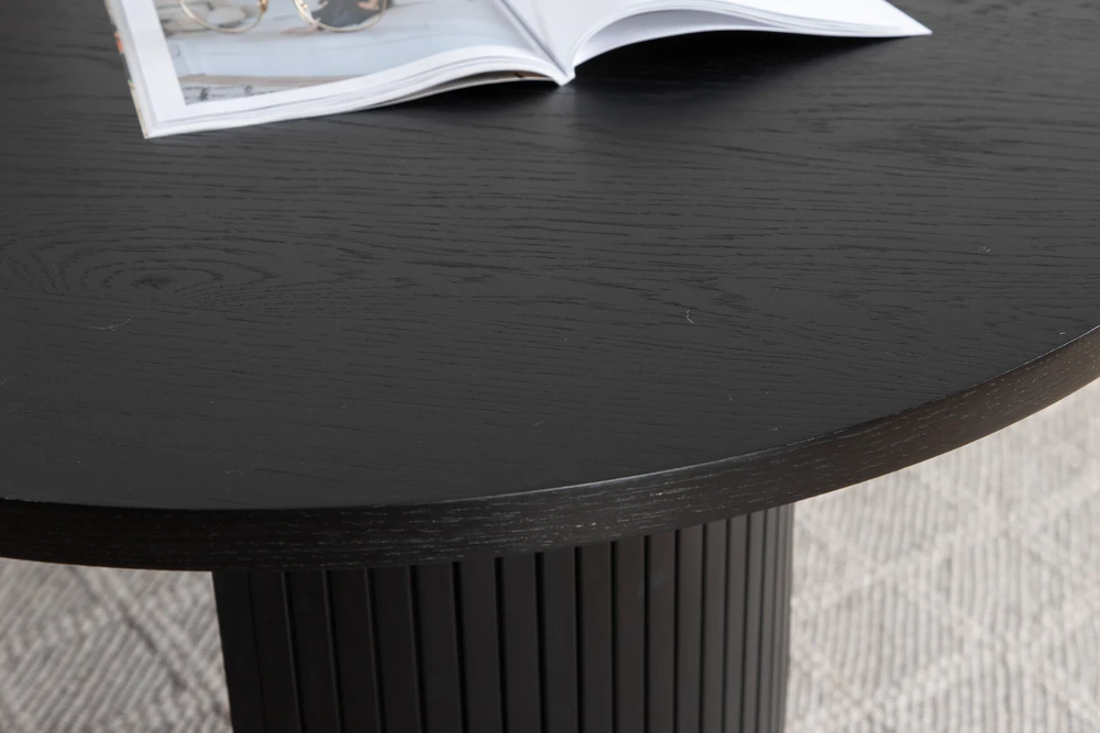 Venture Design Valgomasis stalas, Bianca ovalus, 75x200x90 cm, juodas