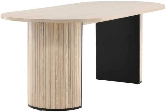Venture Design Valgomasis stalas, Bianca ovalus, 75x200x90 cm, Balta