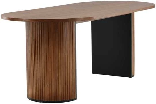 Venture Design Valgomasis stalas, Bianca ovalus, 75x200x90 cm, Riešutas
