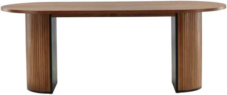 Venture Design Valgomasis stalas, Bianca ovalus, 75x200x90 cm, Riešutas