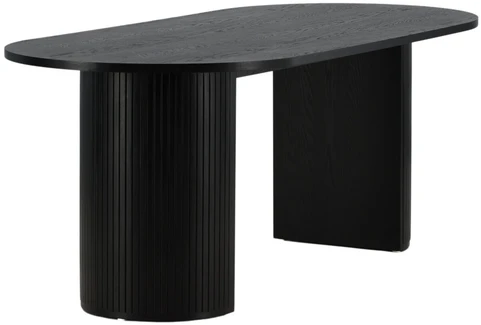 Venture Design Valgomasis stalas, Bianca ovalus, 75x200x90 cm, juodas