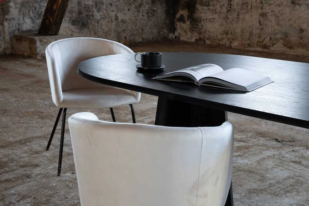 Venture Design Valgomasis stalas, Bootcut kirpimas, 115x230 cm, Juodas