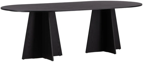 Venture Design Valgomasis stalas, Bootcut kirpimas, 115x230 cm, Juodas