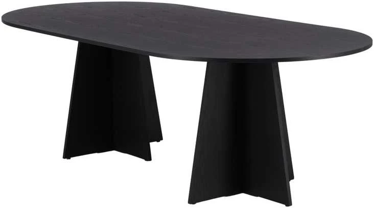 Venture Design Valgomasis stalas, Bootcut kirpimas, 115x230 cm, Juodas