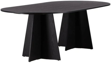 Venture Design Valgomasis stalas, Bootcut kirpimas, 115x230 cm, Juodas