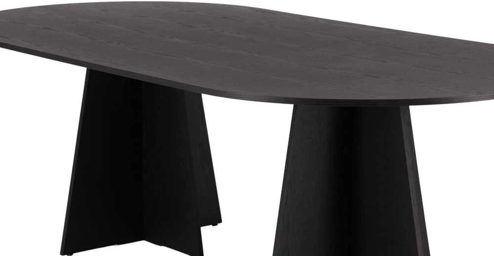 Venture Design Valgomasis stalas, Bootcut kirpimas, 115x230 cm, Juodas