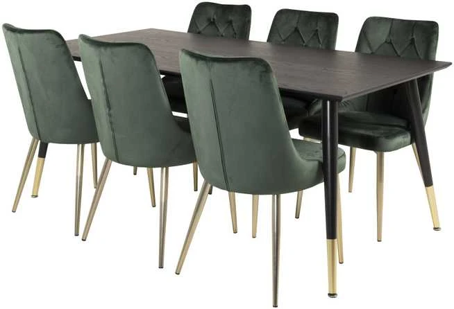 Venture Design Valgomasis stalas, Dipp, 180x90 cm, Juodas