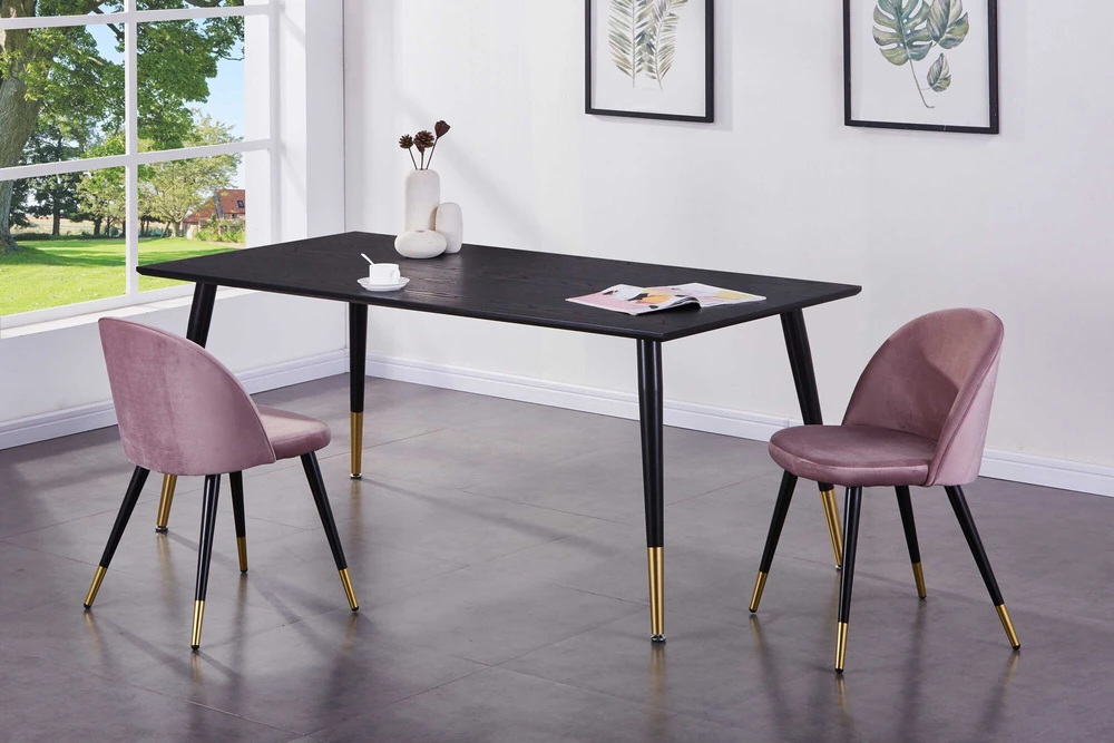 Venture Design Valgomasis stalas, Dipp, 180x90 cm, Juodas