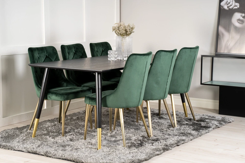Venture Design Valgomasis stalas, Dipp, 180x90 cm, Juodas