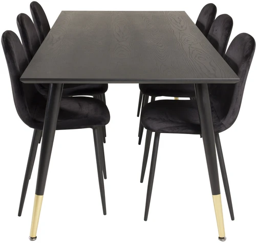 Venture Design Valgomasis stalas, Dipp, 180x90 cm, Juodas