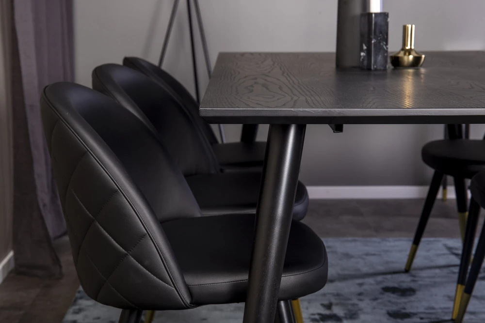 Venture Design Valgomasis stalas, Dipp, 180x90 cm, Juodas