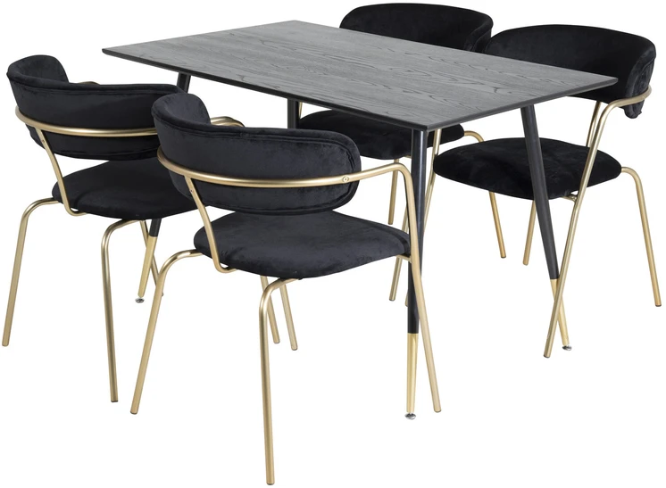 Venture Design Valgomasis stalas, Dipp, 75x120x85 cm, Juodas