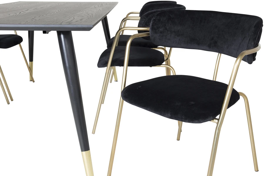 Venture Design Valgomasis stalas, Dipp, 180x90 cm, Juodas / Sėdmaišis, Arrow, Juodas