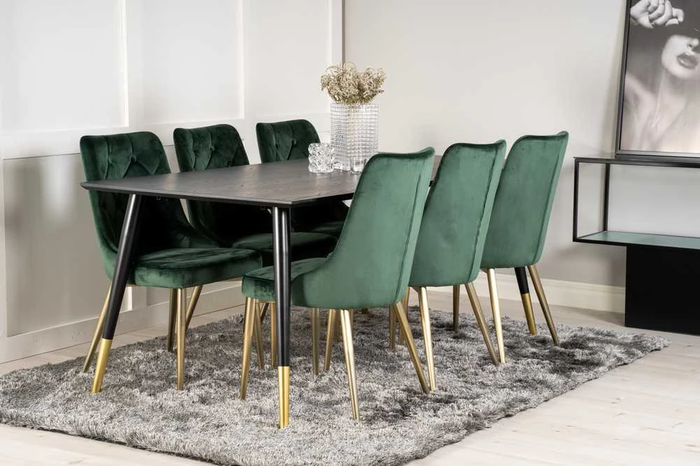 Venture Design Valgomasis stalas, Dipp, 180x90 cm, Juodas