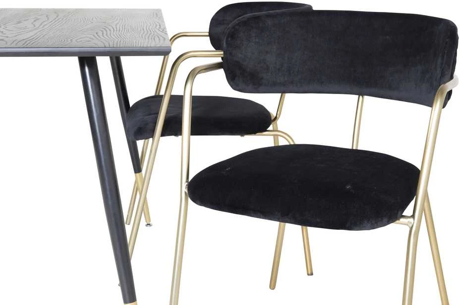 Venture Design Valgomasis stalas, Dipp, 75x120x85 cm, Juodas