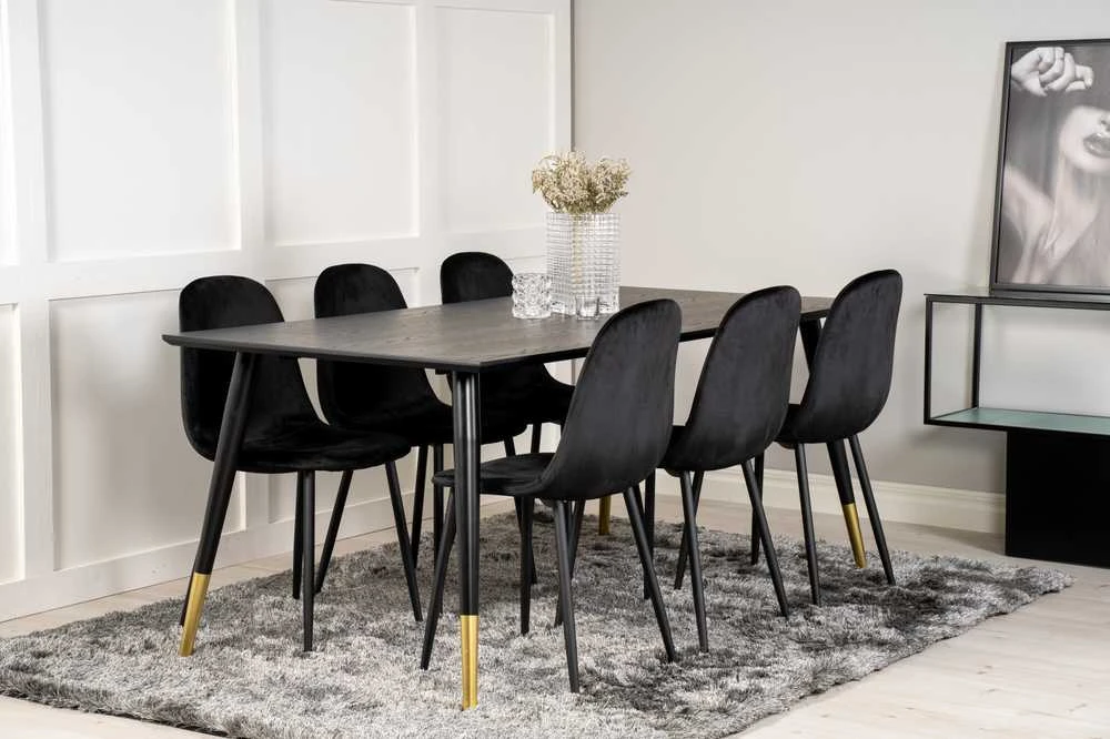 Venture Design Valgomasis stalas, Dipp, 180x90 cm, Juodas