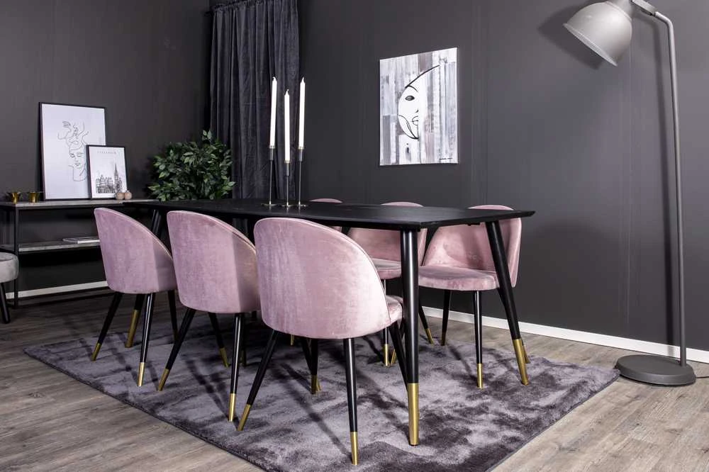 Venture Design Valgomasis stalas, Dipp, 180x90 cm, Juodas