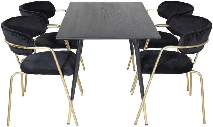 Venture Design Valgomasis stalas, Dipp, 75x120x85 cm, Juodas