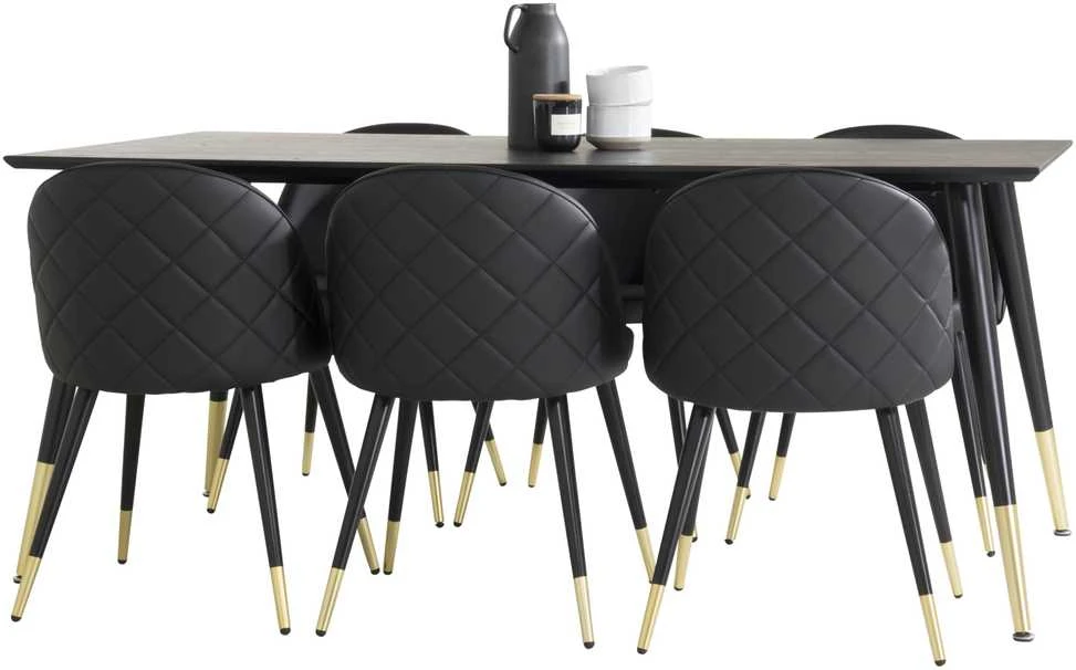 Venture Design Valgomasis stalas, Dipp, 180x90 cm, Juodas