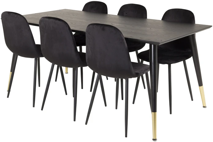 Venture Design Valgomasis stalas, Dipp, 180x90 cm, Juodas