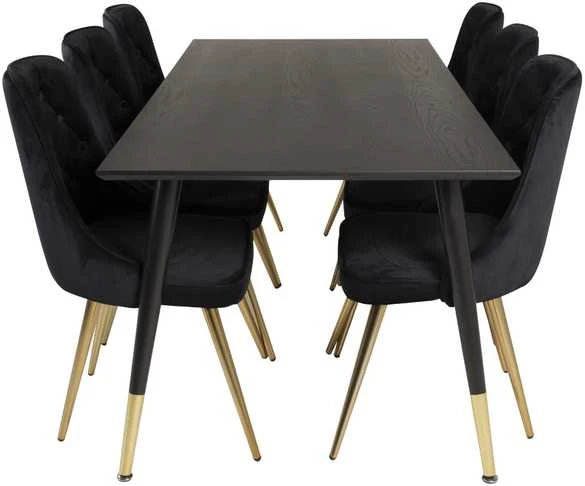 Venture Design Valgomasis stalas, Dipp, 180x90 cm, Juodas