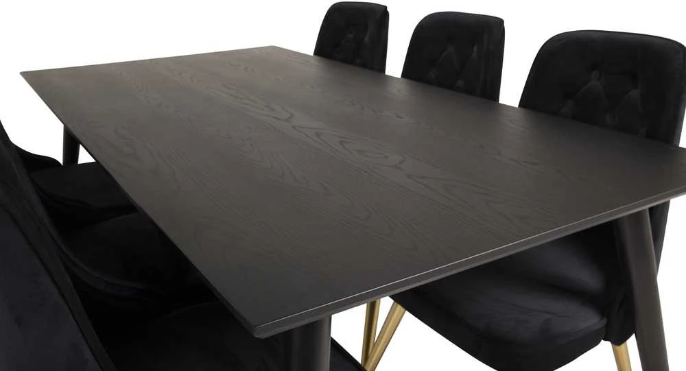 Venture Design Valgomasis stalas, Dipp, 180x90 cm, Juodas