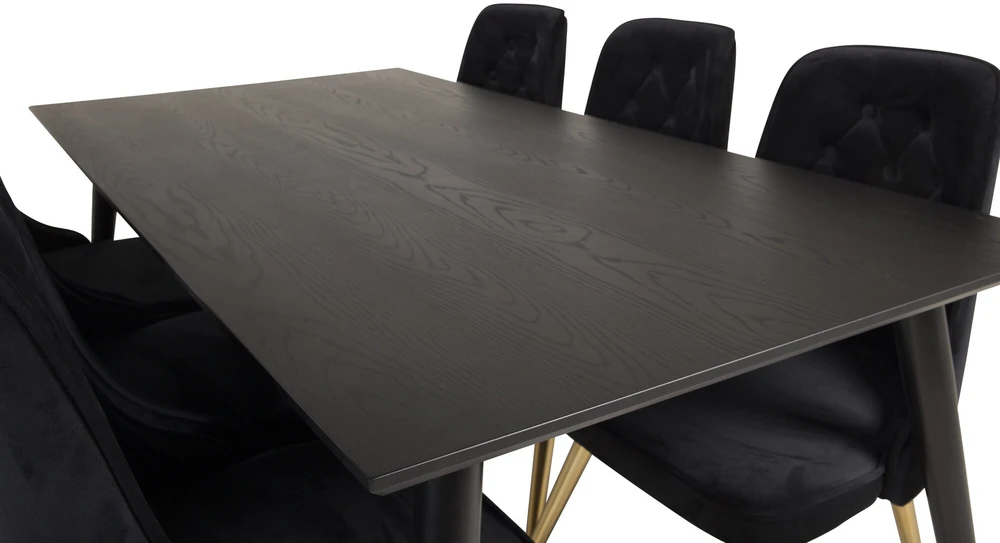 Venture Design Valgomasis stalas, Dipp, 180x90 cm, Juodas