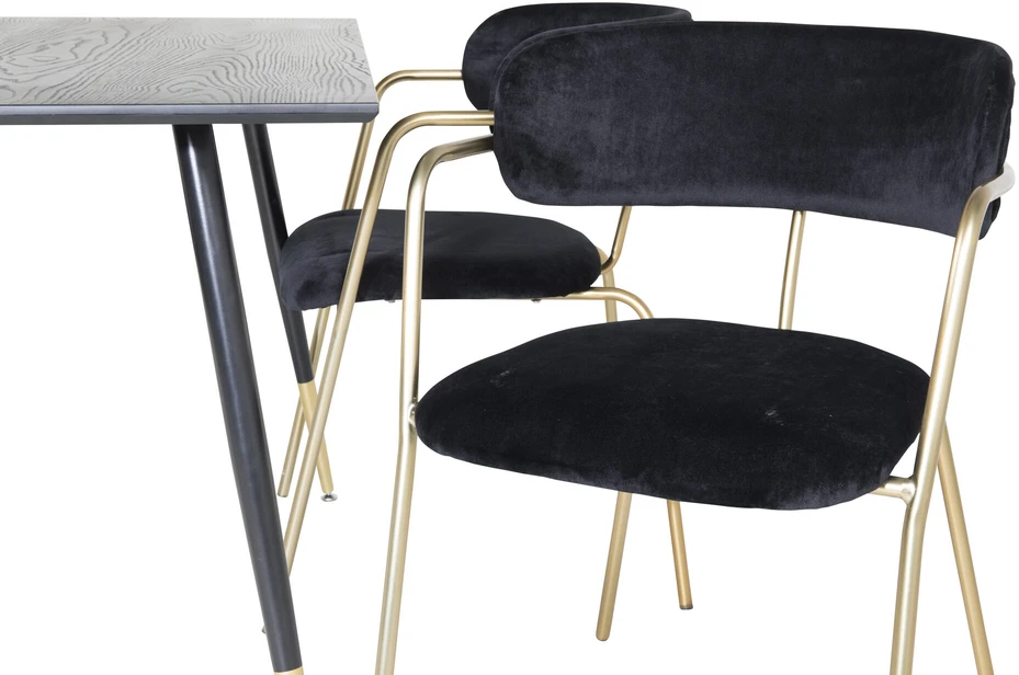 Venture Design Valgomasis stalas, Dipp, 75x120x85 cm, Juodas